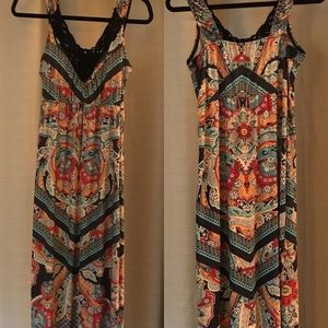 Colorful Print Maxi Dress